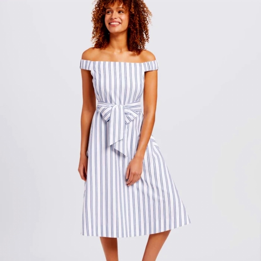 NWT DJ Off the Shoulder Striped Dress